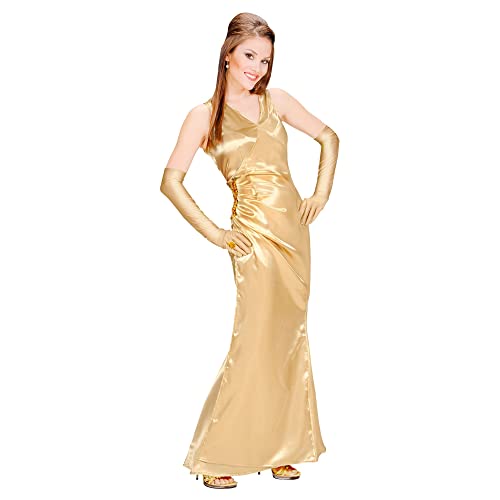 W WIDMANN MILANO Party Fashion, elegante goldene Satinhandschuhe, optimaler Komfort, zeitlose Eleganz, verstellbare Größe, vielseitige Verwendung, pflegeleicht von W WIDMANN MILANO Party Fashion