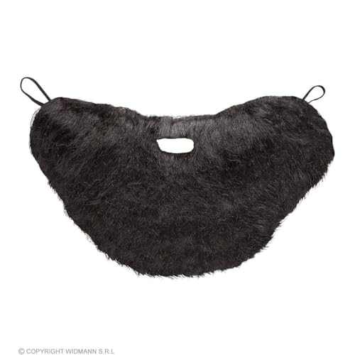 W WIDMANN MILANO Party Fashion, Schwarze Bart, 100% Polyester, weich und langlebig, realistisches Design, sicher für Erwachsene, vielseitig für Halloween und Karnevals, pflegeleicht von W WIDMANN MILANO Party Fashion