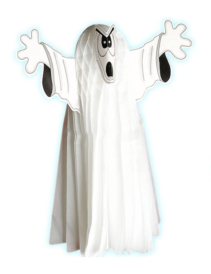 Wabendeko Geist Halloween Party-Deko weiss 13x13x55cm von WIDMANN