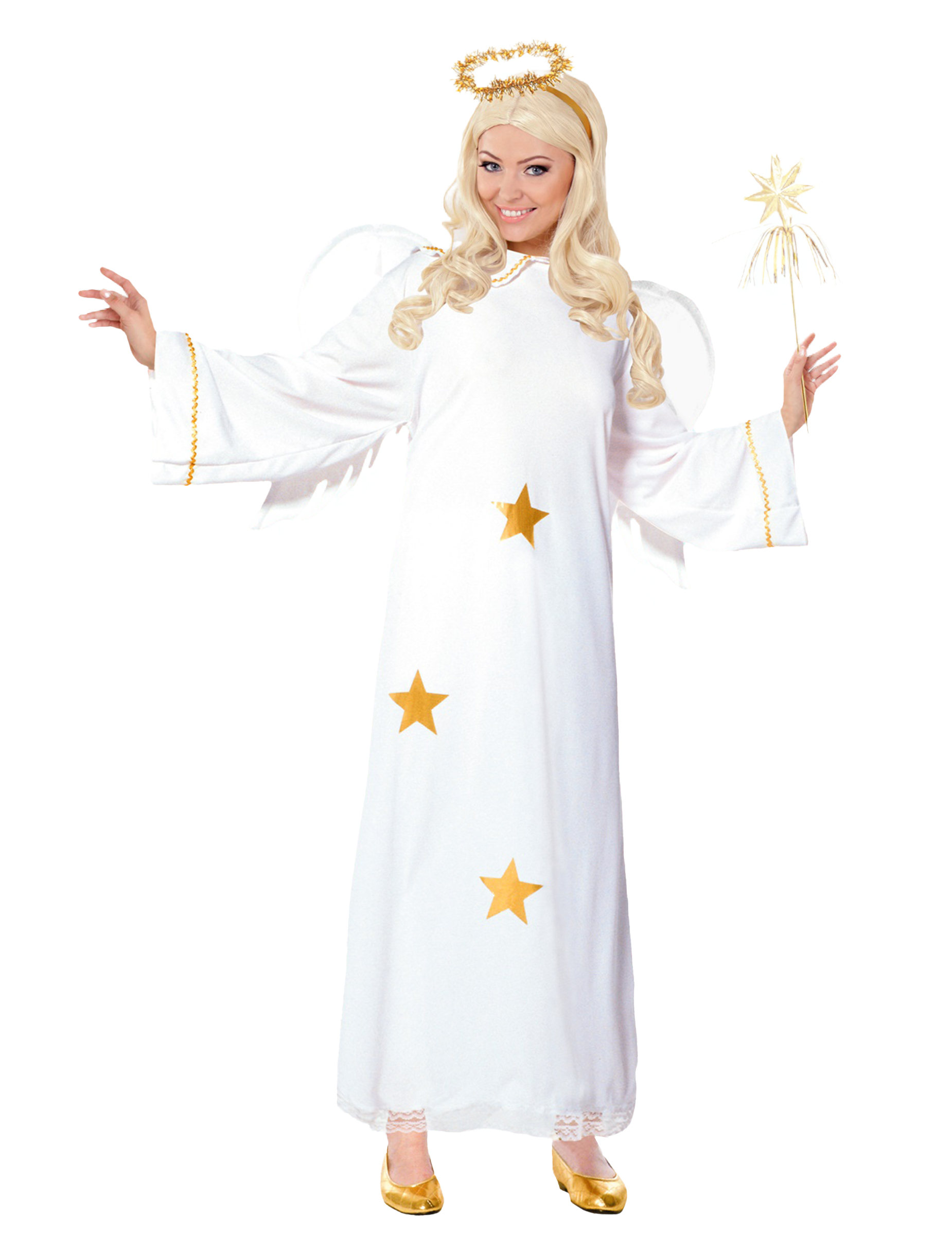 Weihnachtlicher Engel Damenkostüm weiss-gold Weihnachtlicher Engel Damenkostüm weiss-gold von WIDMANN