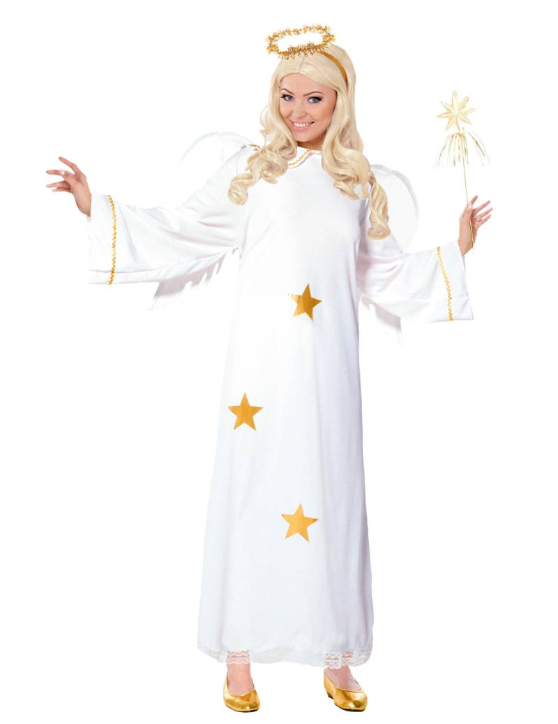 Weihnachtlicher Engel Damenkostüm weiss-gold von WIDMANN