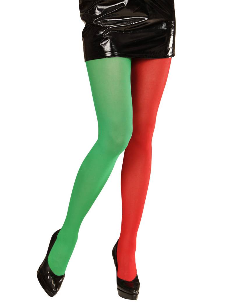 Weihnachts-Elf Strumpfhose für Herren Wichtel 70 Den rot-grün von WIDMANN