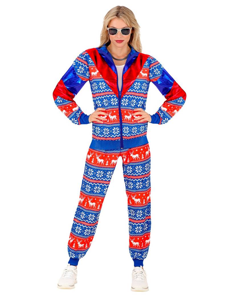Weihnachts Trainingsanzug Blau Rot Erwachsene von WIDMANN