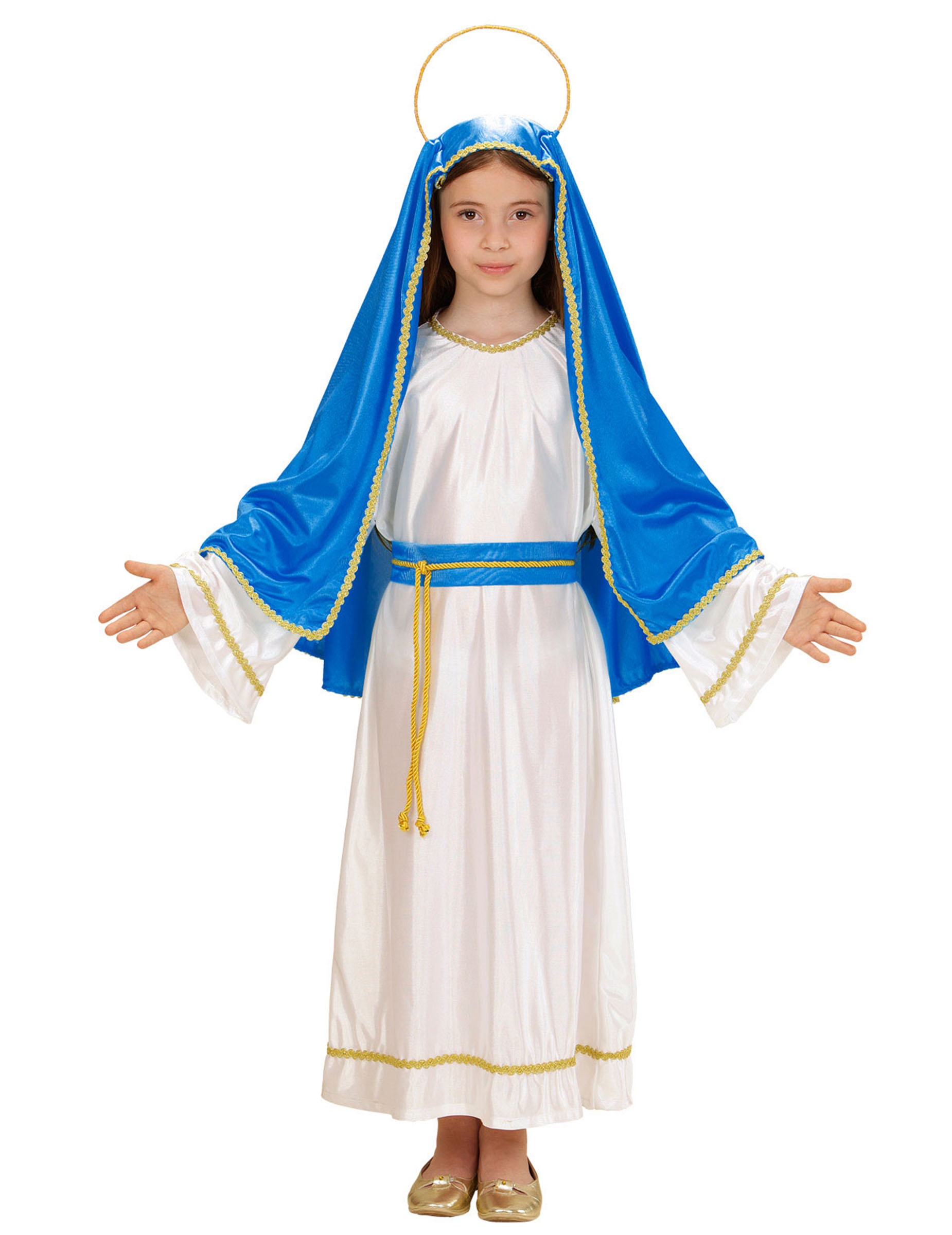 Weihnachtskostüm ,,Marie'' für Mädchen weiß und blau Weihnachtskostüm ,,Marie'' für Mädchen weiß und blau von WIDMANN