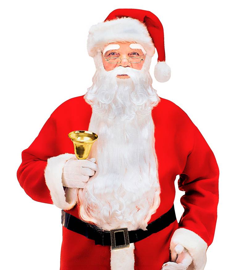 Weihnachtsmann Kostüm-Set Bart und Augenbrauen Nikolaus weiss von WIDMANN