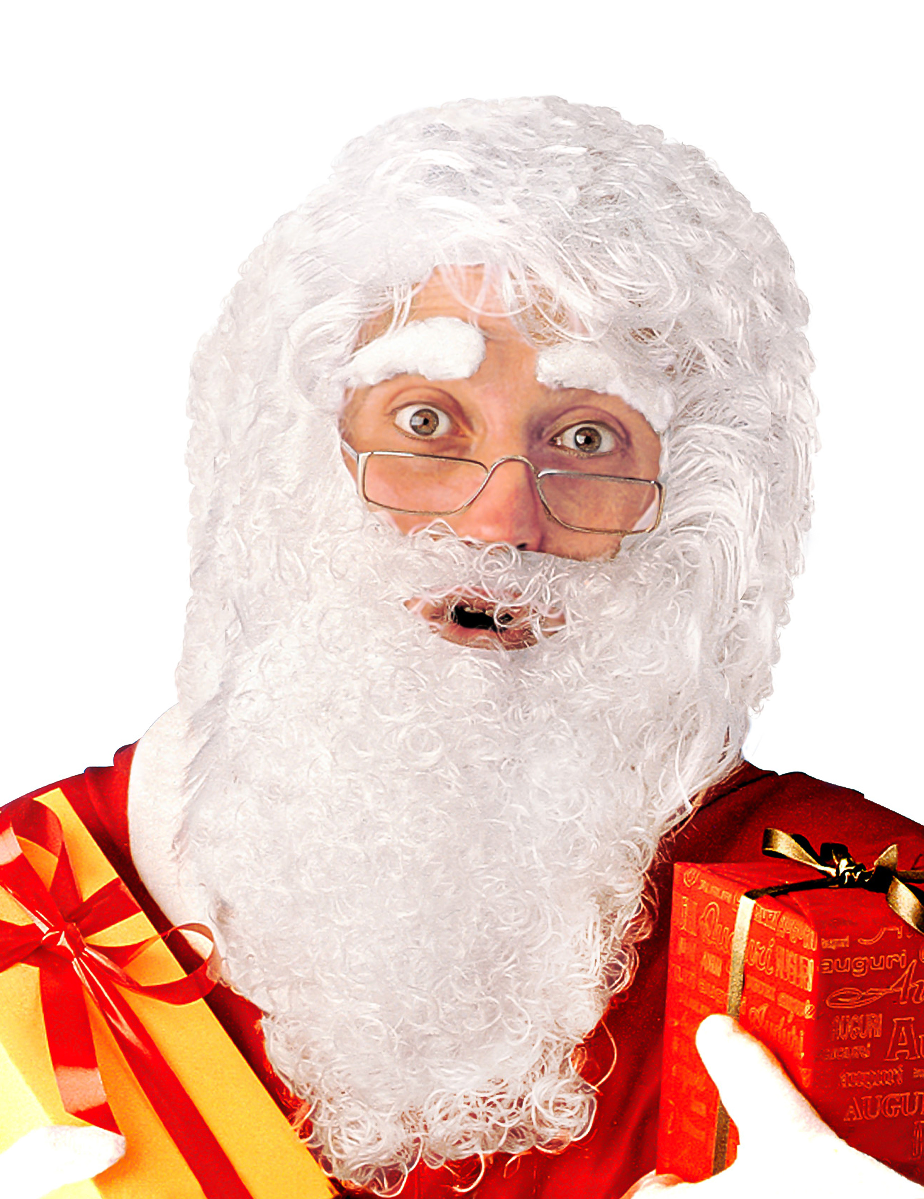 Weihnachtsmanns-Set mit Perücke Bart und Augenbrauen 4-teilig weiss Weihnachtsmanns-Set mit Perücke Bart und Augenbrauen 4-teilig weiss von WIDMANN
