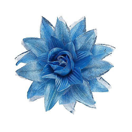 W WIDMANN MILANO Party Fashion 04127 - Haarspange mit Rose und Glitter, Hellblau, Haarclip, Haarschmuck, Every Night Party Fashion, Karneval, Mottoparty von W WIDMANN MILANO Party Fashion