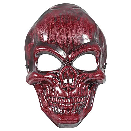 Widmann 08167 - Metallisierte Skelettmaske, rot, Totenkopf, Halloween, Karneval, Mottoparty von WIDMANN