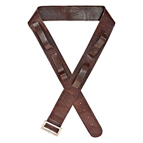 W WIDMANN MILANO Party Fashion 09834 - Gürtel mit 4 Holster für Schwerter und Waffen, Braun, Ritter, Cowboy, Kostüm, Accessoire, Karneval, Mottoparty von WIDMANN
