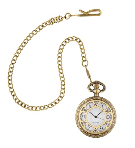 W WIDMANN MILANO Party Fashion 10025 - Mechanische Taschenuhr mit Kette, Retro, Steampunk, Accessoire für Karneval, Mottopartys uvm. von W WIDMANN MILANO Party Fashion