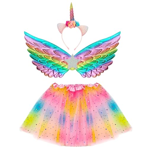 W WIDMANN MILANO Party Fashion 10323 - Verkleidungsset Einhorn, Tutu, Flügel, Haarreif, Unicorn, Karneval, Mottoparty von W WIDMANN MILANO Party Fashion
