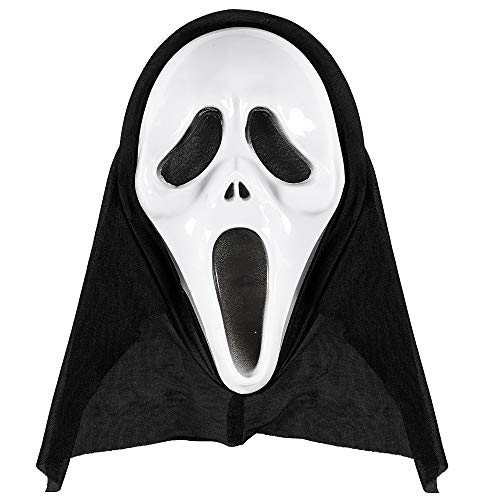Widmann 14383 - Maske mit Kapuze, Screaming Ghost, Kostümzubehör, Accessoire, Halloween, Karneval, Mottoparty von WIDMANN