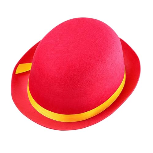 Widmann 16803 - Clown-Hut, Pink-Gelb, Melone aus Filz, Hut, Mütze, Kostüm, Karneval, Mottoparty von WIDMANN
