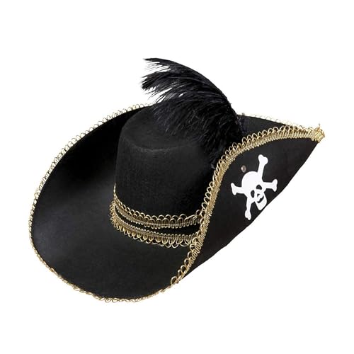 W WIDMANN MILANO Party Fashion 2591L - Piratenhut, mit Schädel und Federn, Halloween, Karneval, Mottoparty W WIDMANN MILANO Party Fashion 2591L - Piratenhut, mit Schädel und Federn, Halloween, Karneval, Mottoparty von W WIDMANN MILANO Party Fashion