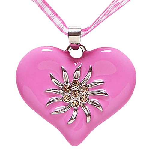 Widmann 46731 - Bandkette mit rosa Herz und Strass Edelweiß, Schmuck, Halsband, Bierfest, Volksfest, Karneval, Mottoparty Widmann 46731 - Bandkette mit rosa Herz und Strass Edelweiß, Schmuck, Halsband, Bierfest, Volksfest, Karneval, Mottoparty von W WIDMANN MILANO Party Fashion