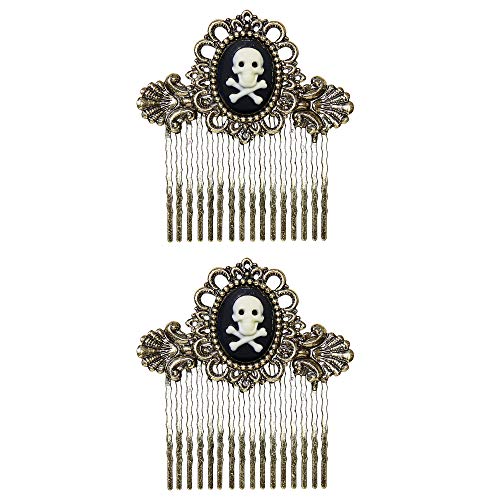 W WIDMANN MILANO Party Fashion 46750 - Kamm mit Totenkopf und gekreuzten Knochen, Haarschmuck, Pirat, Karneval, Mottoparty von W WIDMANN MILANO Party Fashion