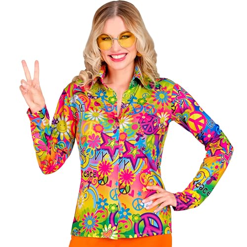 WIDMANN MILANO PARTY FASHION - 60er Jahre Bluse für Damen, Hippie, Reggae, Flower Power, Disco Fever, Schlagermove von WIDMANN MILANO PARTY FASHION