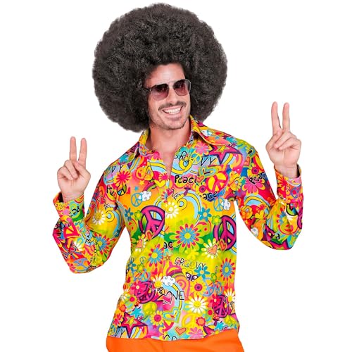 W WIDMANN MILANO Party Fashion - 60er Jahre Hemd für Herren, Hippie, Reggae, Flower Power, Disco Fever, Schlagermove von WIDMANN MILANO PARTY FASHION