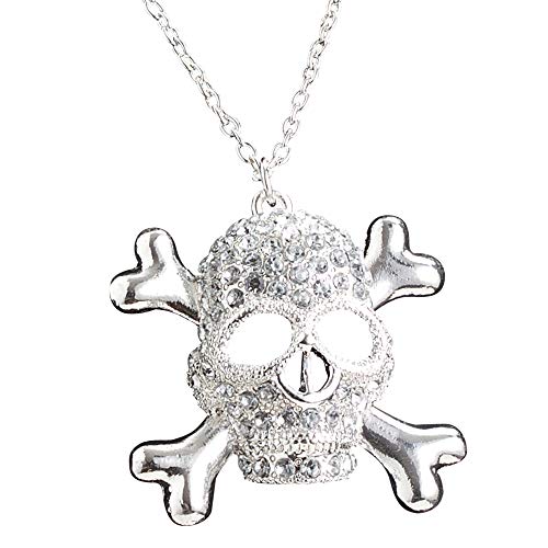 Widmann 7515S, Totenkopf - Halskette für Piratinnen oder Halloween - Skull, Totenkopf mit Strasssteinen bestückt Widmann 7515S, Totenkopf - Halskette für Piratinnen oder Halloween - Skull, Totenkopf mit Strasssteinen bestückt von W WIDMANN MILANO Party Fashion