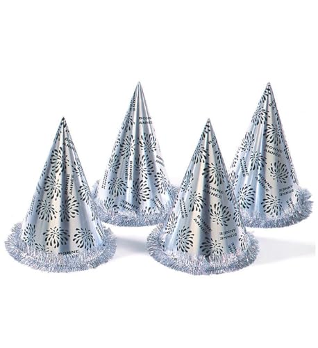Widmann 7981H - Partyhut Bonne Année Silber, Höhe 28 cm, französischer Text und Feuerwerk, Frohes neues Jahr, Papp Hut, Silvester, Neujahr von W WIDMANN MILANO Party Fashion