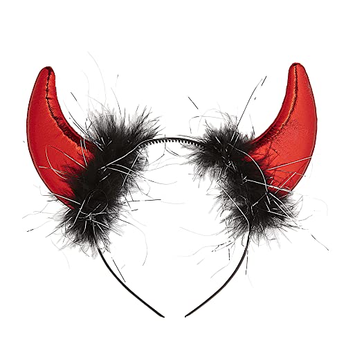 W WIDMANN MILANO Party Fashion 81182 - Haarreif Metallic Teufelshörner, mit Verzierung aus Marabou und Lame-Federn, Teufel, Kopfschmuck, Kostüm, Accessoire, Karneval, Mottoparty, Halloween von W WIDMANN MILANO Party Fashion