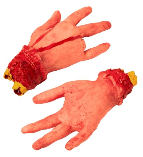 Widmann 81604 - Abgehackte Hand mit abgehackten Finger, in lebensgröße, Dekoration, Halloween von WIDMANN