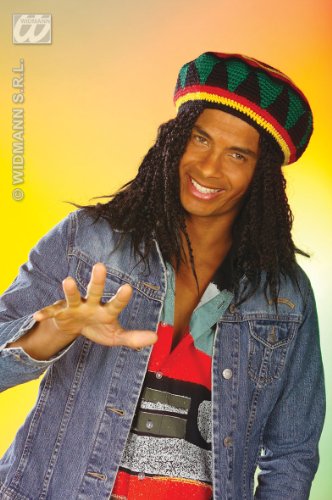 Widmann 8446R - Reggea Häkelmütze, Rasta, Hut, Kopfschmuck, Accessoire, Karneval, Mottoparty von WIDMANN MILANO PARTY FASHION