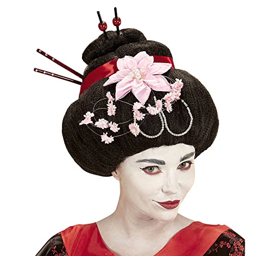 Widmann 93335 - Perücke Geisha, schwarz, Dutt, Kunsthaar, Japanisch, Hochsteckfrisur von WIDMANN MILANO PARTY FASHION