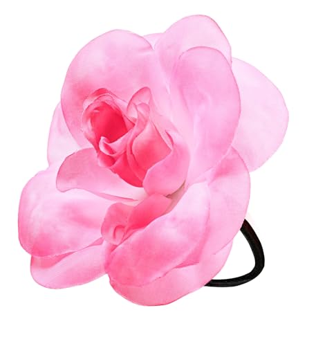 W WIDMANN MILANO Party Fashion 94173 - Haargummi mit Blume, Rosa, Haarband, Accessoire, Zopfgummi, Karneval, Mottoparty von WIDMANN