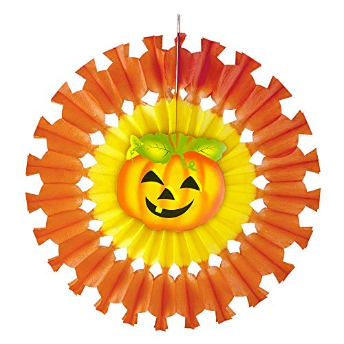 Widmann 95789 - Kürbis Papierfächer, Ø 48 cm, Orange, Dekoration, Halloween, Mottoparty Widmann 95789 - Kürbis Papierfächer, Ø 48 cm, Orange, Dekoration, Halloween, Mottoparty von W WIDMANN MILANO Party Fashion
