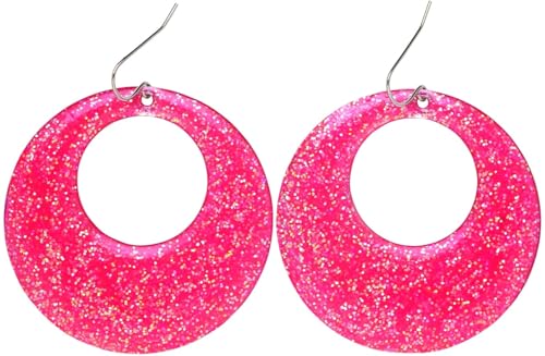 W WIDMANN MILANO Party Fashion - Ohrringe glitzernd, rund, Schmuck, Disco Fever, 70er Jahre Mottoparty von W WIDMANN MILANO Party Fashion