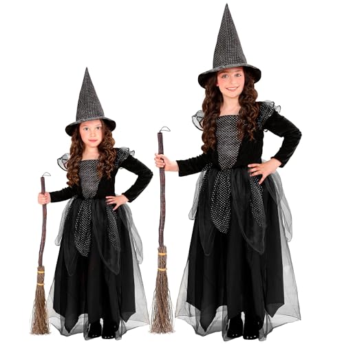 Widmann - Kinderkostüm Hexe, bodenlanges Kleid und Hexenhut, Magierin, Zauberer, Märchen Kostüm von WIDMANN MILANO PARTY FASHION