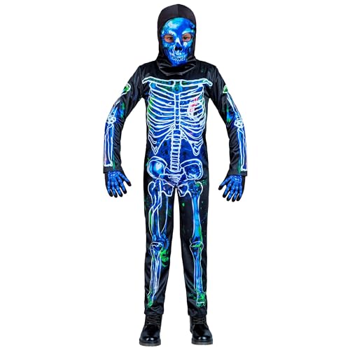 Widmann - Kinderkostüm verseuchtes Skelett, Overall mit Kapuze und Maske, Horror Kostüm, Halloween Verkleidung von WIDMANN MILANO PARTY FASHION