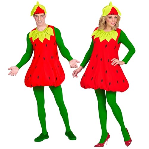 "STRAWBERRY" (dress, headpiece) - (One Size Fits Most Adult) von WIDMANN