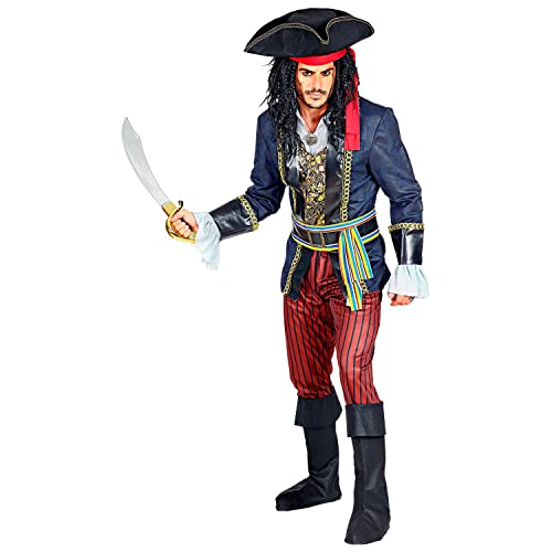 "PIRATE CAPTAIN" (coat with vest & shirt, pants, belt with buckle & sash, boot covers, hat with bandana) - (S) von WIDMANN