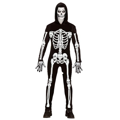 W WIDMANN MILANO Party Fashion - Kostüm Skelett, Overall mit Kapuze, weiß, leuchtet unter UV-Licht, Halloween Verkleidung W WIDMANN MILANO Party Fashion - Kostüm Skelett, Overall mit Kapuze, weiß, leuchtet unter UV-Licht, Halloween Verkleidung von W WIDMANN MILANO Party Fashion