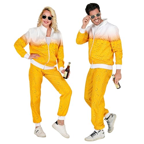 W WIDMANN MILANO Party Fashion - Kostüm Trainingsanzug, Bieranzug, 80er Jahre Outfit, Jogginganzug, Bad Taste Outfit, Faschingskostüme von WIDMANN