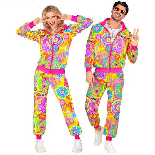 W WIDMANN MILANO Party Fashion - Kostüm Trainingsanzug, Peace & Love Hippie, Neon, Flower Power, 80er Jahre Outfit, Jogginganzug, Faschingskostüme W WIDMANN MILANO Party Fashion - Kostüm Trainingsanzug, Peace & Love Hippie, Neon, Flower Power, 80er Jahre Outfit, Jogginganzug, Faschingskostüme von W WIDMANN MILANO Party Fashion