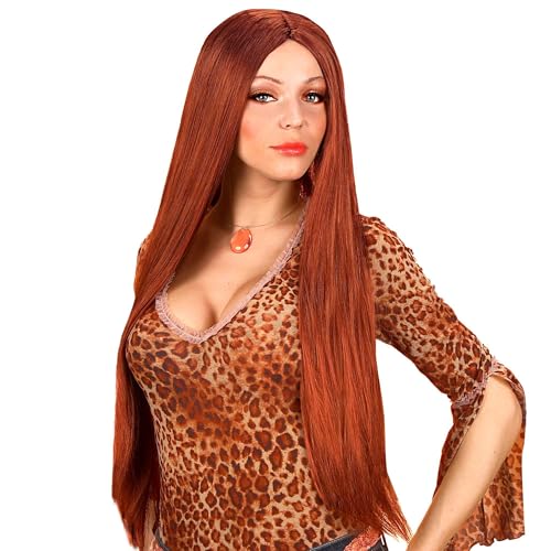 "EXTRA LONG WIG" brown - 75 cm - in box - von WIDMANN