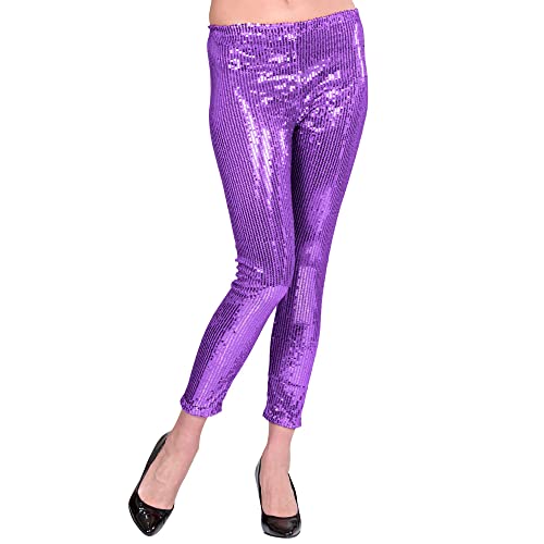 W WIDMANN MILANO Party Fashion - Leggings mit Pailletten, glänzend, Disco Fever, für Faschingskostüme von WIDMANN