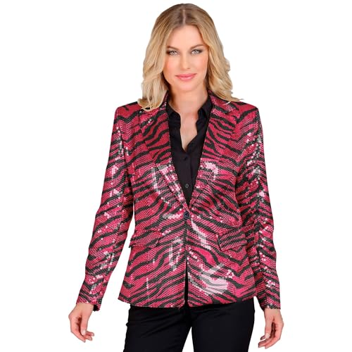 Widmann - Party Fashion Blazer mit Pailletten für Damen, Zebramuster, Disco Fever, Schlagermove, Jackett, Animal Print von WIDMANN MILANO PARTY FASHION