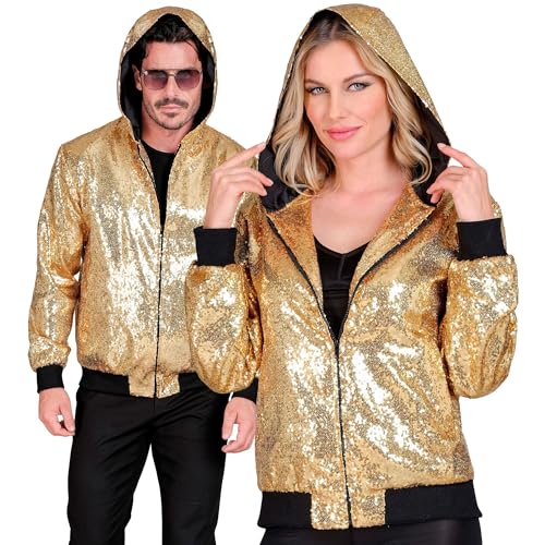 WIDMANN MILANO PARTY FASHION - Party Fashion Bomberjacke mit Kapuze, Pailletten Jacke, Party Outfit, Disco von WIDMANN MILANO PARTY FASHION