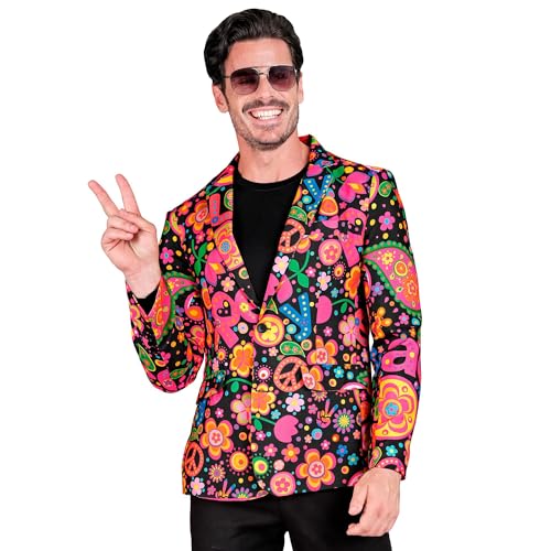 WIDMANN MILANO PARTY FASHION - Party Fashion Jackett, Hippie Muster, Anzugjacke, Neon, Flower Power, Peace, Showmen von WIDMANN MILANO PARTY FASHION