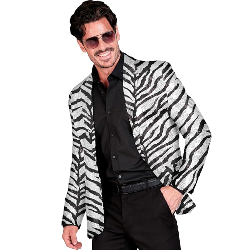 WIDMANN - Party Fashion Jackett mit Pailletten für Herren, Disco Fever, Animal Print von WIDMANN MILANO PARTY FASHION