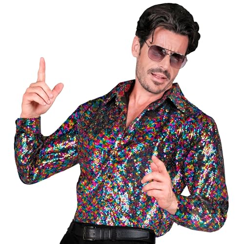 W WIDMANN MILANO Party Fashion - Party Fashion Pailletten Hemd für Herren, Disco Fever, Schlagermove, Herrenhemd W WIDMANN MILANO Party Fashion - Party Fashion Pailletten Hemd für Herren, Disco Fever, Schlagermove, Herrenhemd von W WIDMANN MILANO Party Fashion