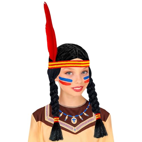 Perücke Indianer, Schwarz, Langhaarperücke, Kunsthaar, geflochtene Zöpfe, wilder Westen Perücke Indianer, Schwarz, Langhaarperücke, Kunsthaar, geflochtene Zöpfe, wilder Westen von WIDMANN