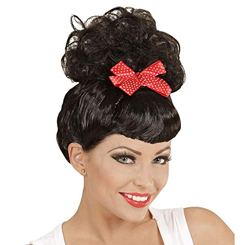 Widmann - Perücke Rockabilly Pin Up Girl mit roter Schleife von WIDMANN