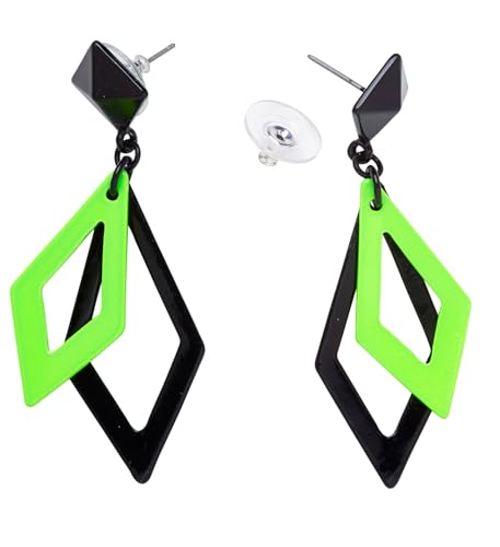 Widmann - Rhombus Ohrringe, Ohrstecker, Modeschmuck, Disco, 80er, Kost?m, Karneval, Mottoparty von WIDMANN MILANO PARTY FASHION