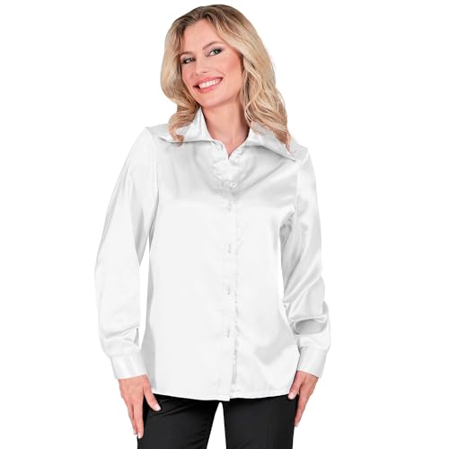 W WIDMANN MILANO Party Fashion - Satin Bluse für Damen, 70er Jahre Disco Fever, Retro Style, Schlagermove, Party Shirt, Damenhemd W WIDMANN MILANO Party Fashion - Satin Bluse für Damen, 70er Jahre Disco Fever, Retro Style, Schlagermove, Party Shirt, Damenhemd von W WIDMANN MILANO Party Fashion