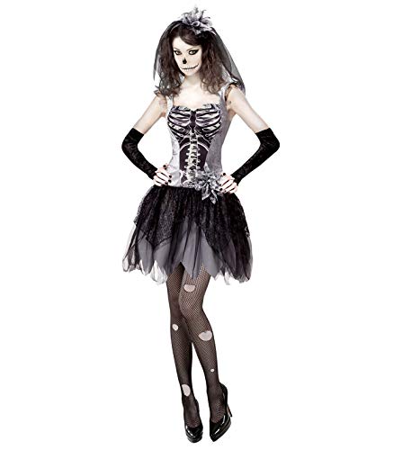 "SKELEBRIDE" (dress, fingerless gloves, bridal veil) - (XS) von WIDMANN